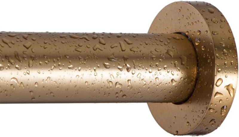 Ivilon Shower Tension Curtain Rod - Adjustable Spring Tension Rod for Shower Curtains, Bathroom, or Windows, Easy to Install, No Drilling Required, Rustproof, Adjustable 24 to 36 Inch Warm Gold - Image 2